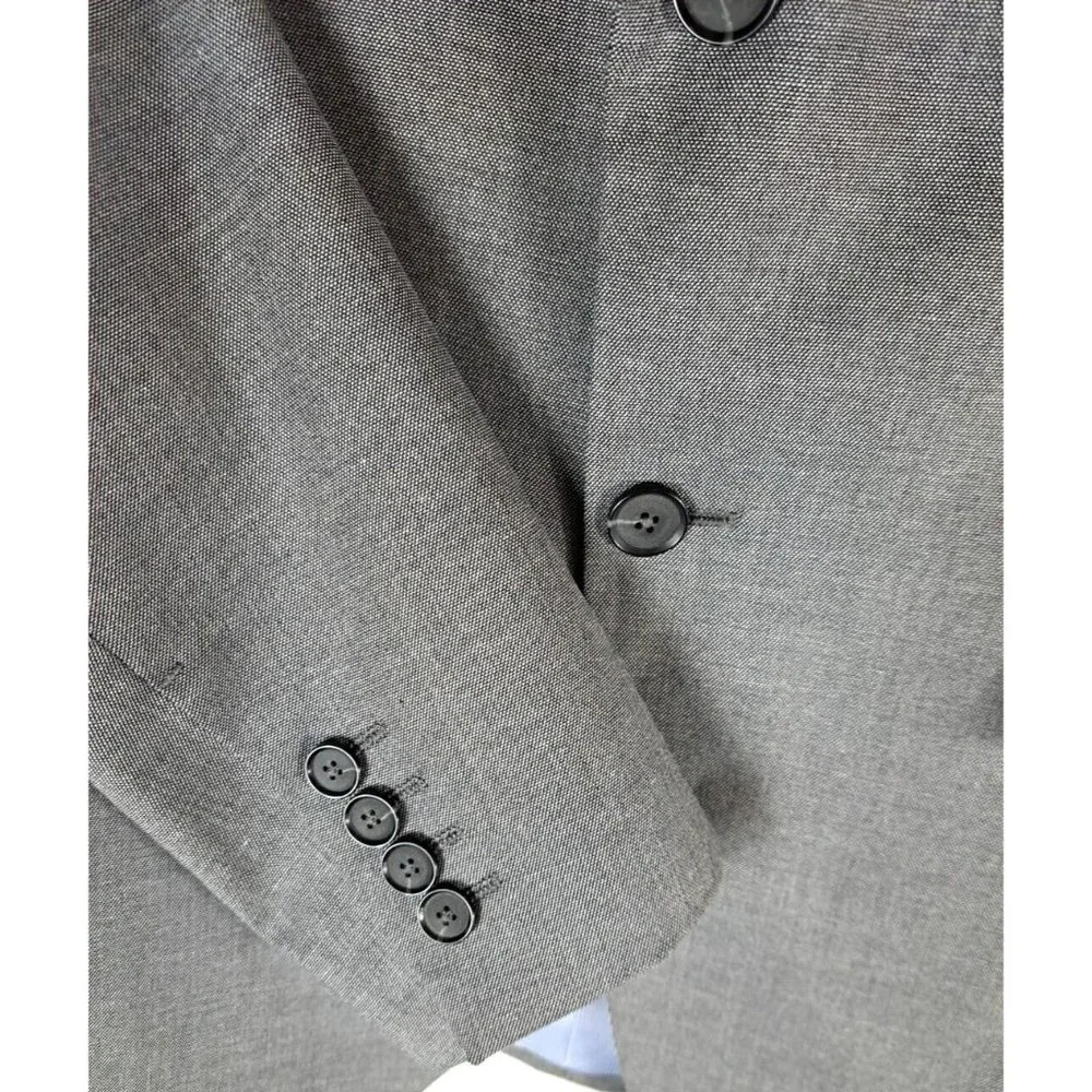 Mens Zara Blazer Sports Coat Gray 2 Button Career Business Professional 40R - Picture 2 of 7